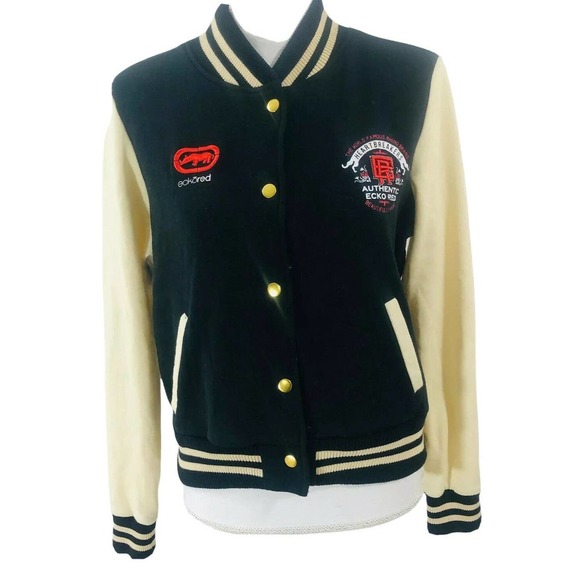 Ecko Red VTG Women's Black Long Sleeve Varsity Track Jacket Size L